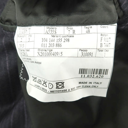 【中古】ベルベスト Belvest ISETAN MEN’S別注 ウール ストライプ 3つボタンスーツ ダークグレーxパープル【サイズ48】【 状態ランクB 】【 メンズ 】