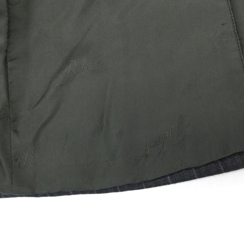 【中古】ベルベスト Belvest ISETAN MEN’S別注 ウール ストライプ 3つボタンスーツ ダークグレーxパープル【サイズ48】【 状態ランクB 】【 メンズ 】