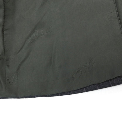 【中古】ベルベスト Belvest ISETAN MEN’S別注 ウール ストライプ 3つボタンスーツ ダークグレーxパープル【サイズ48】【 状態ランクB 】【 メンズ 】