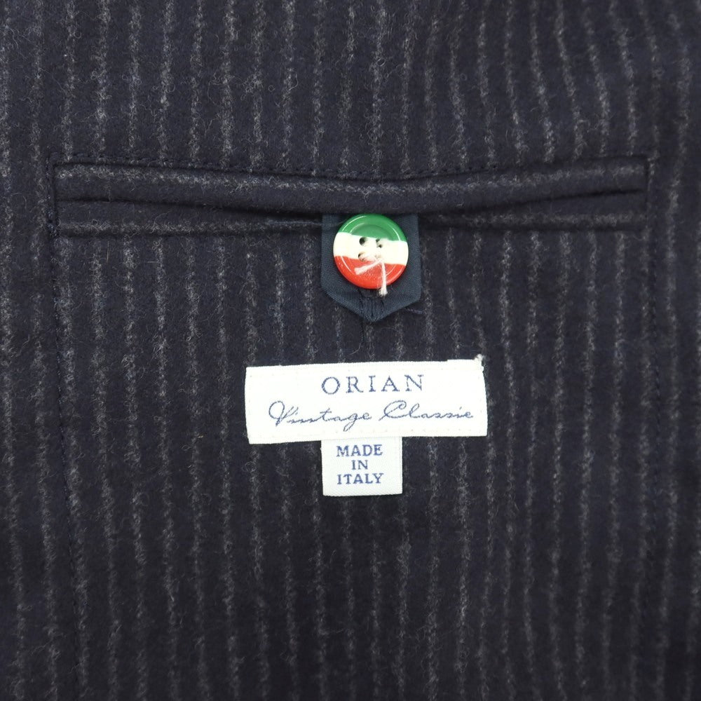 【中古】オリアン ORIAN ウール ストライプ 3B テーラードジャケット ネイビーxグレー【サイズ48】【 状態ランクA 】【 メンズ 】