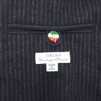 【中古】オリアン ORIAN ウール ストライプ 3B テーラードジャケット ネイビーxグレー【サイズ48】【 状態ランクA 】【 メンズ 】