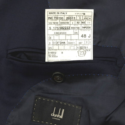 【中古】ダンヒル Dunhill ウールモヘヤ 2B テーラードジャケット ネイビー【サイズ48】【 状態ランクC 】【 メンズ 】
