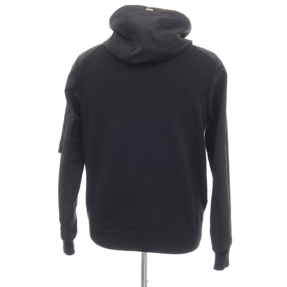 【中古】ヘルノ Herno ニット切り替え ダブルジップ フーデッドブルゾン ブラック【サイズ48】【 状態ランクB 】【 メンズ 】