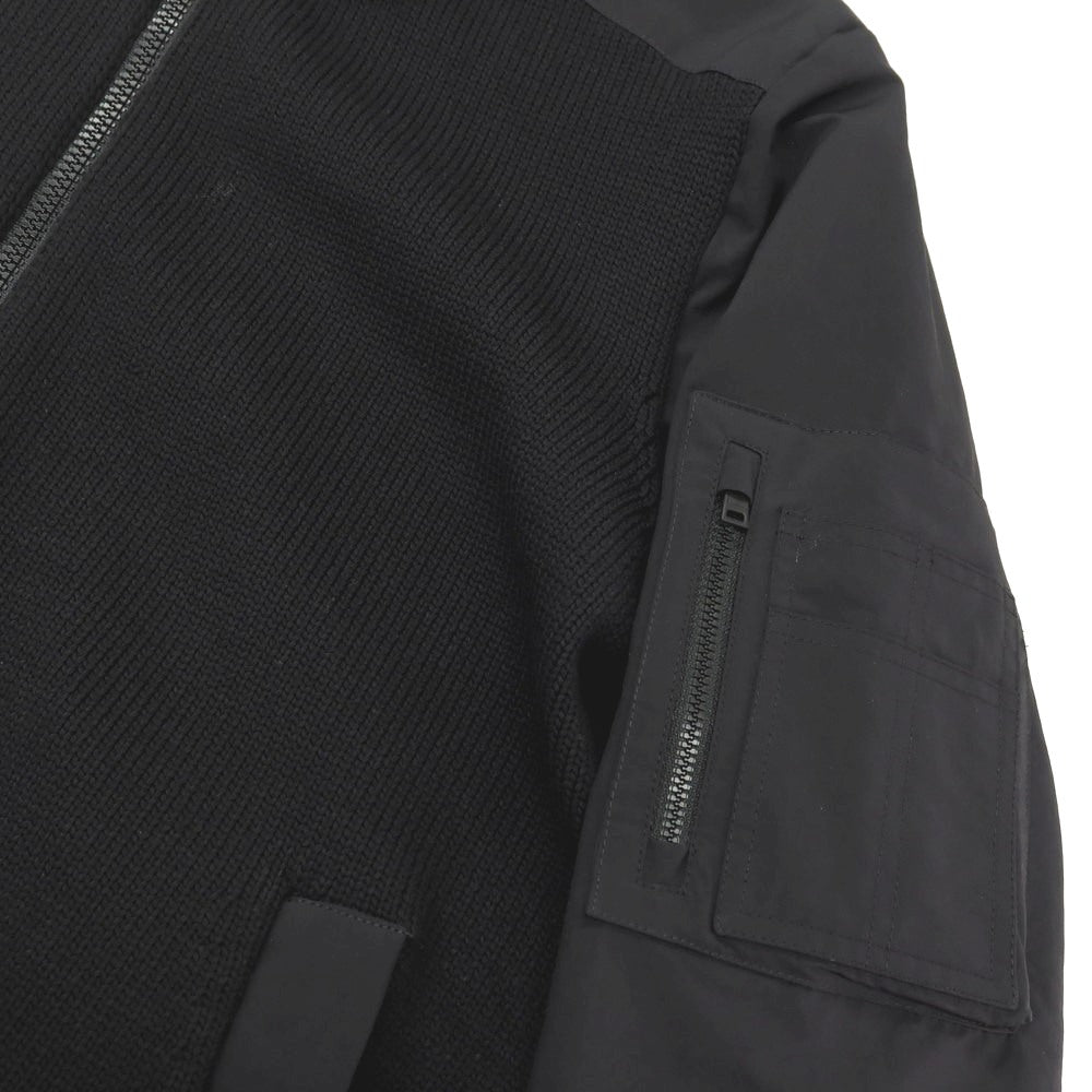 【中古】ヘルノ Herno ニット切り替え ダブルジップ フーデッドブルゾン ブラック【サイズ48】【 状態ランクB 】【 メンズ 】