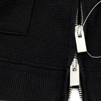 【中古】フィリッポ デ ローレンティス FILIPPO DE LAURENTIIS クレープコットン ダブルジップ ニットブルゾン ブラック【サイズ48】【 状態ランクB 】【 メンズ 】