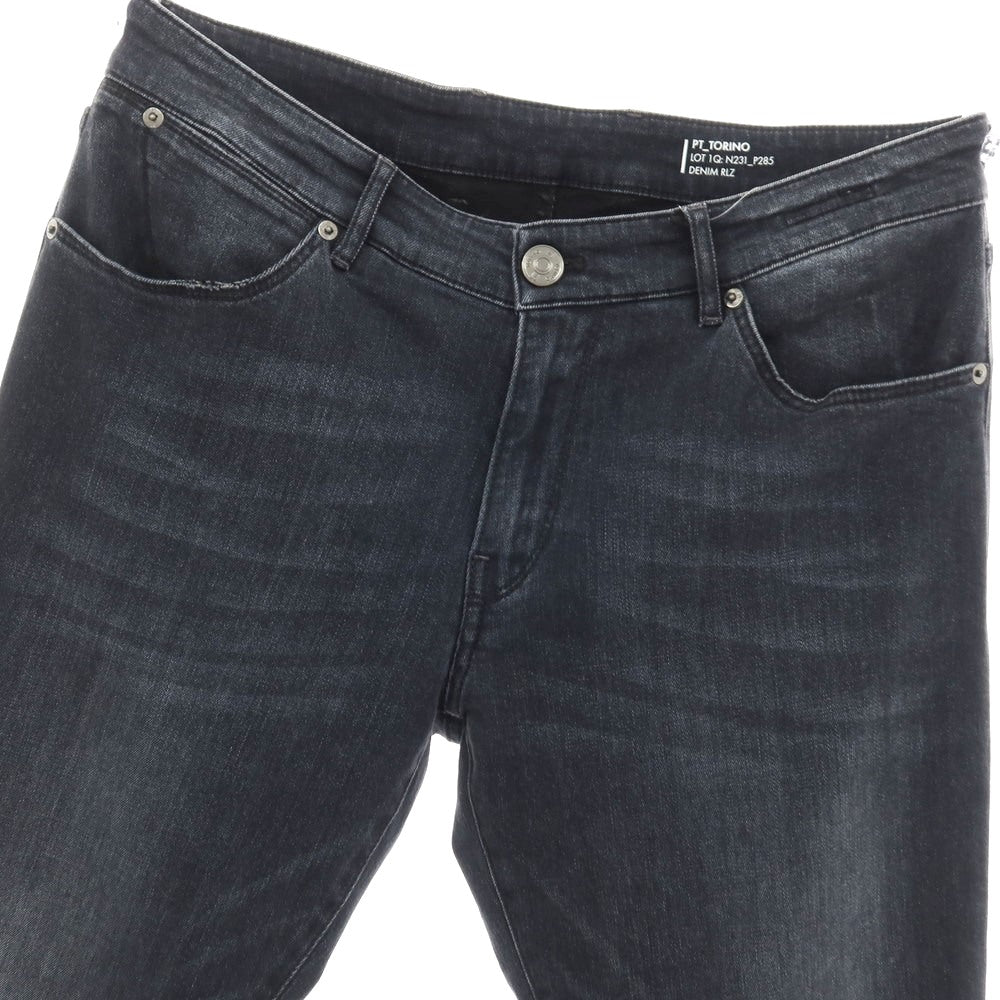 【中古】ピーティートリノ デニム PT TORINO DENIM SWING ストレッチ コットンレーヨンポリエステル デニムパンツ ウォッシュブラック【 サイズ34 】【 状態ランクB 】【 メンズ 】 [APD]