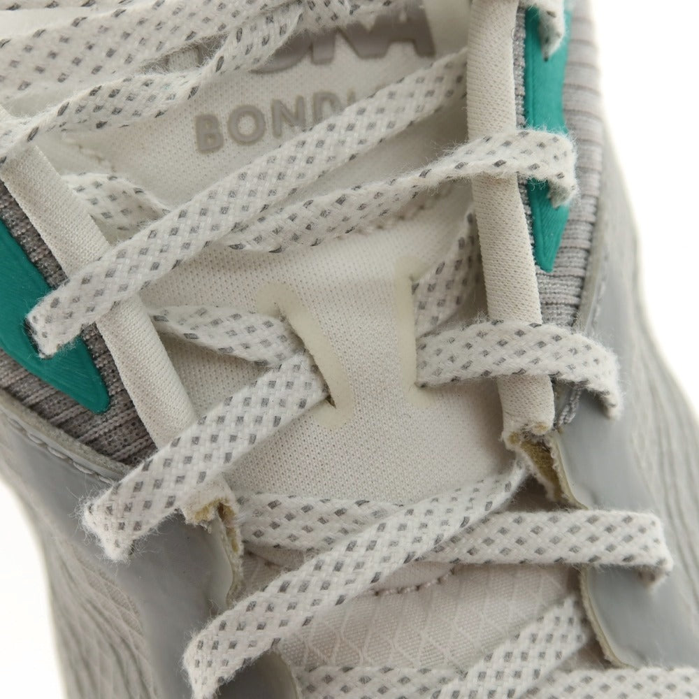 【中古】ホカ オネ オネ HOKA ONE ONE BONDI 8 合成繊維 スニーカー ライトグレー【サイズ28.5】【 状態ランクB 】【 メンズ 】