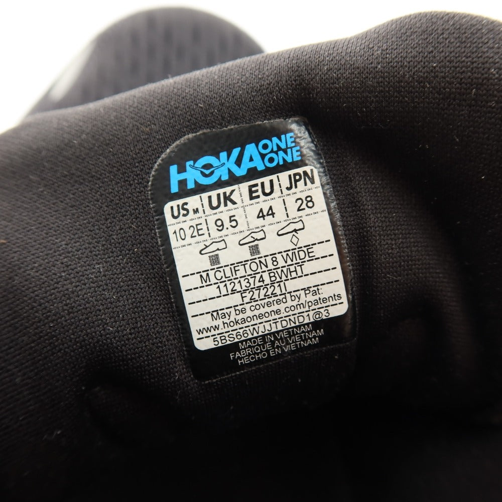 【中古】ホカ オネ オネ HOKA ONE ONE CLIFTON 8 合成繊維 スニーカー ブラック【サイズ28】【 状態ランクC 】【 メンズ 】