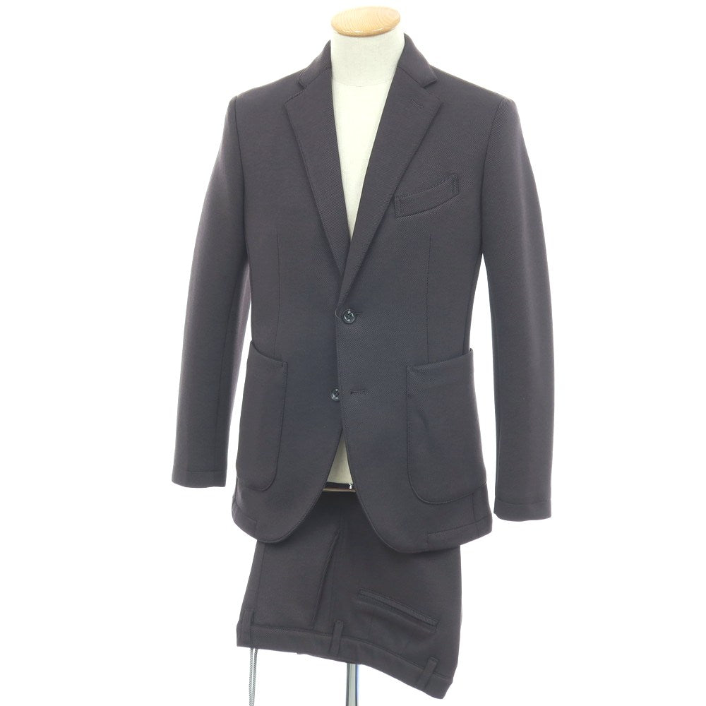 【中古】ジーステージ g-stage ポリエステルレーヨンポリウレタン ダンボールニット 2つボタンスーツ セットアップ ダークグレー【サイズ44】【 状態ランクB 】【 メンズ 】
