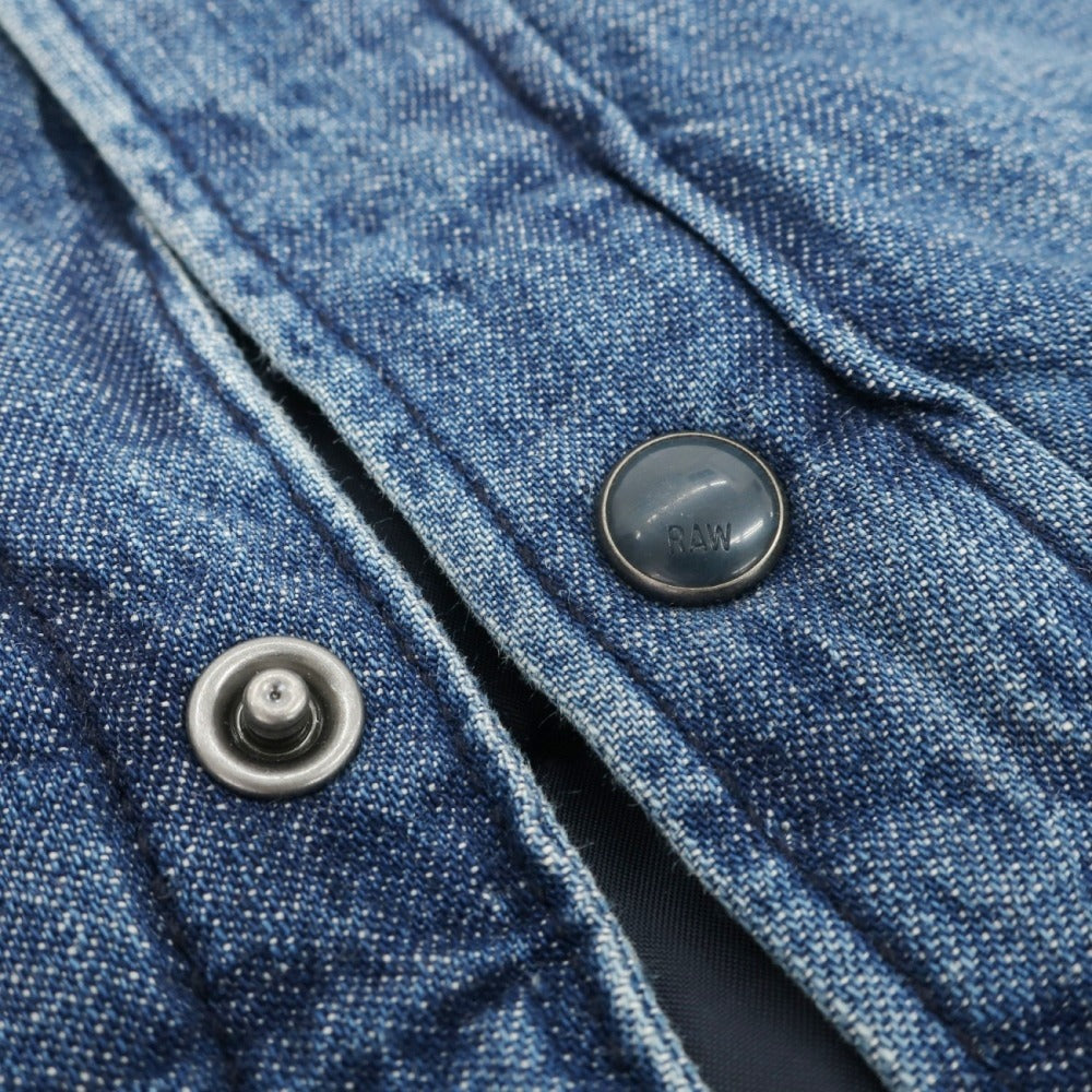 【中古】ジースターロウ G-STAR RAW 3301 PADDED OVERSHIRT コットン デニム 中綿入り シャツブルゾン ブルー【サイズS】【 状態ランクB 】【 メンズ 】