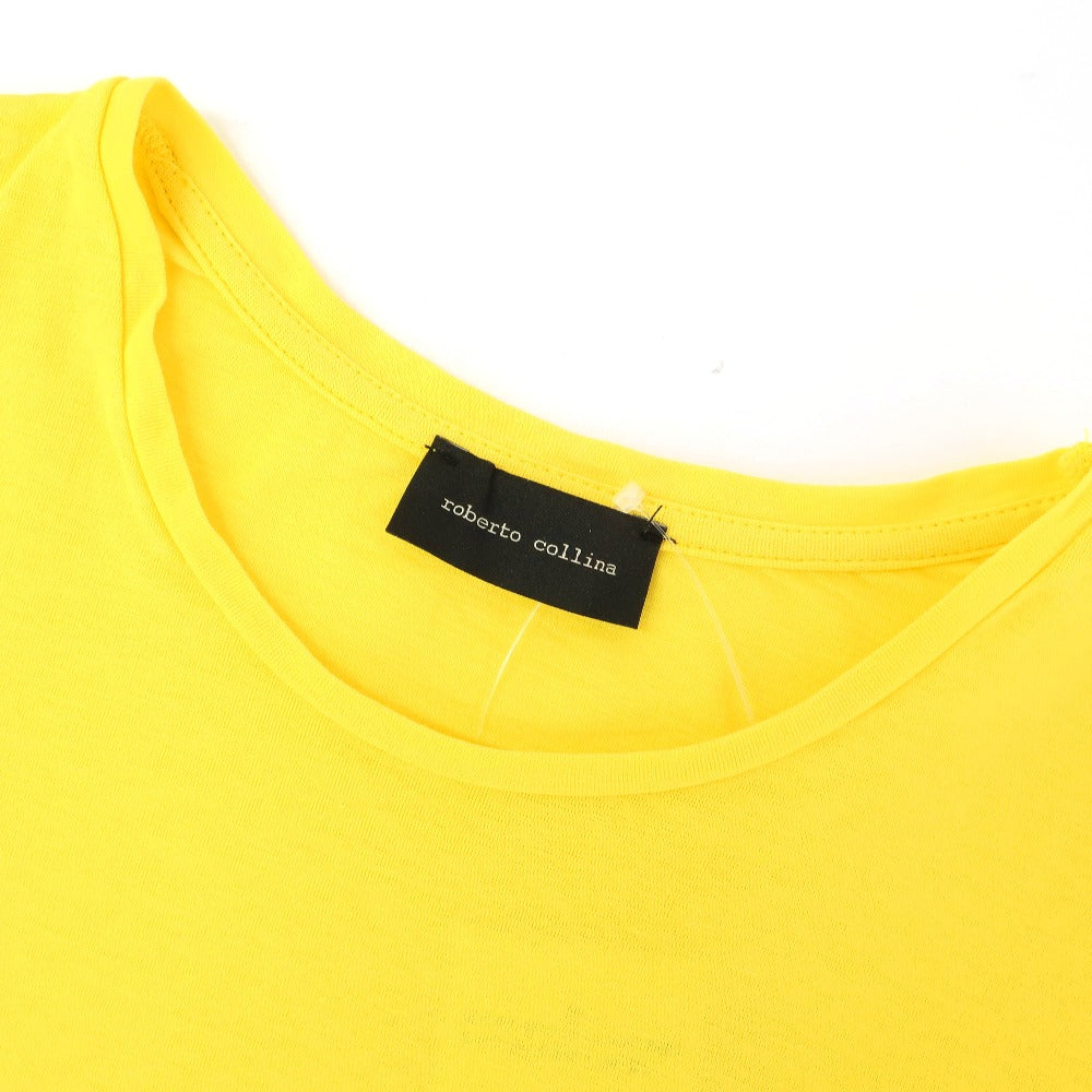 【中古】ロベルトコリーナ ROBERTO COLLINA コットン クルーネック 半袖Ｔシャツ イエロー【サイズ44】【 状態ランクB 】【 メンズ 】