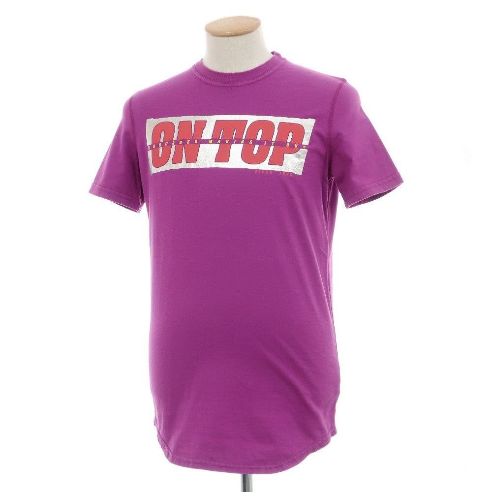 【中古】ディースクエアード DSQUARED2 ダメージ加工 コットン クルーネック 半袖Ｔシャツ パープル【サイズS】【 状態ランクB 】【 メンズ 】