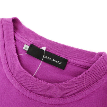 【中古】ディースクエアード DSQUARED2 ダメージ加工 コットン クルーネック 半袖Ｔシャツ パープル【サイズS】【 状態ランクB 】【 メンズ 】
