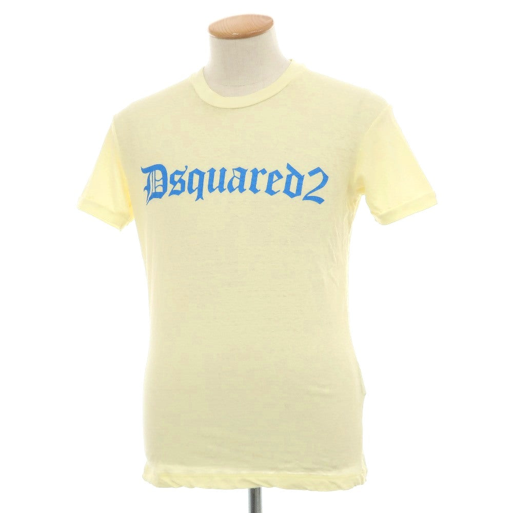 【中古】ディースクエアード DSQUARED2 コットン スラブ クルーネック 半袖Ｔシャツ クリームイエロー【サイズS】【 状態ランクB 】【 メンズ 】