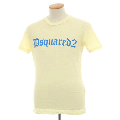 【SALE30%OFF/返品不可】【中古】ディースクエアード DSQUARED2 コットン スラブ クルーネック 半袖Ｔシャツ クリームイエロー【 サイズS 】【 状態ランクB 】【 メンズ 】