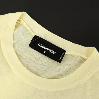 【SALE30%OFF/返品不可】【中古】ディースクエアード DSQUARED2 コットン スラブ クルーネック 半袖Ｔシャツ クリームイエロー【 サイズS 】【 状態ランクB 】【 メンズ 】