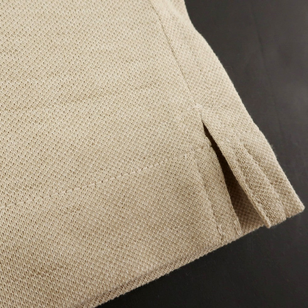 【中古】【未使用】ジーステージ g-stage ストレッチ ポリエステルレーヨン 鹿の子 半袖ポロシャツ ベージュxアイボリー【サイズ46】【 状態ランクS 】【 メンズ 】