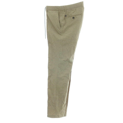 【中古】ジーステージ g-stage ポリエステル サッカー チェック イージースラックスパンツ オリーブ系【サイズ46】【 状態ランクA 】【 メンズ 】