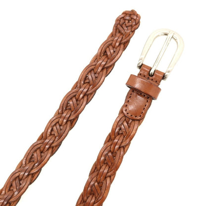 【中古】アンダーソンズ Andersons レザー メッシュベルト ブラウンxシルバー【サイズ90】【 状態ランクB 】【 メンズ 】