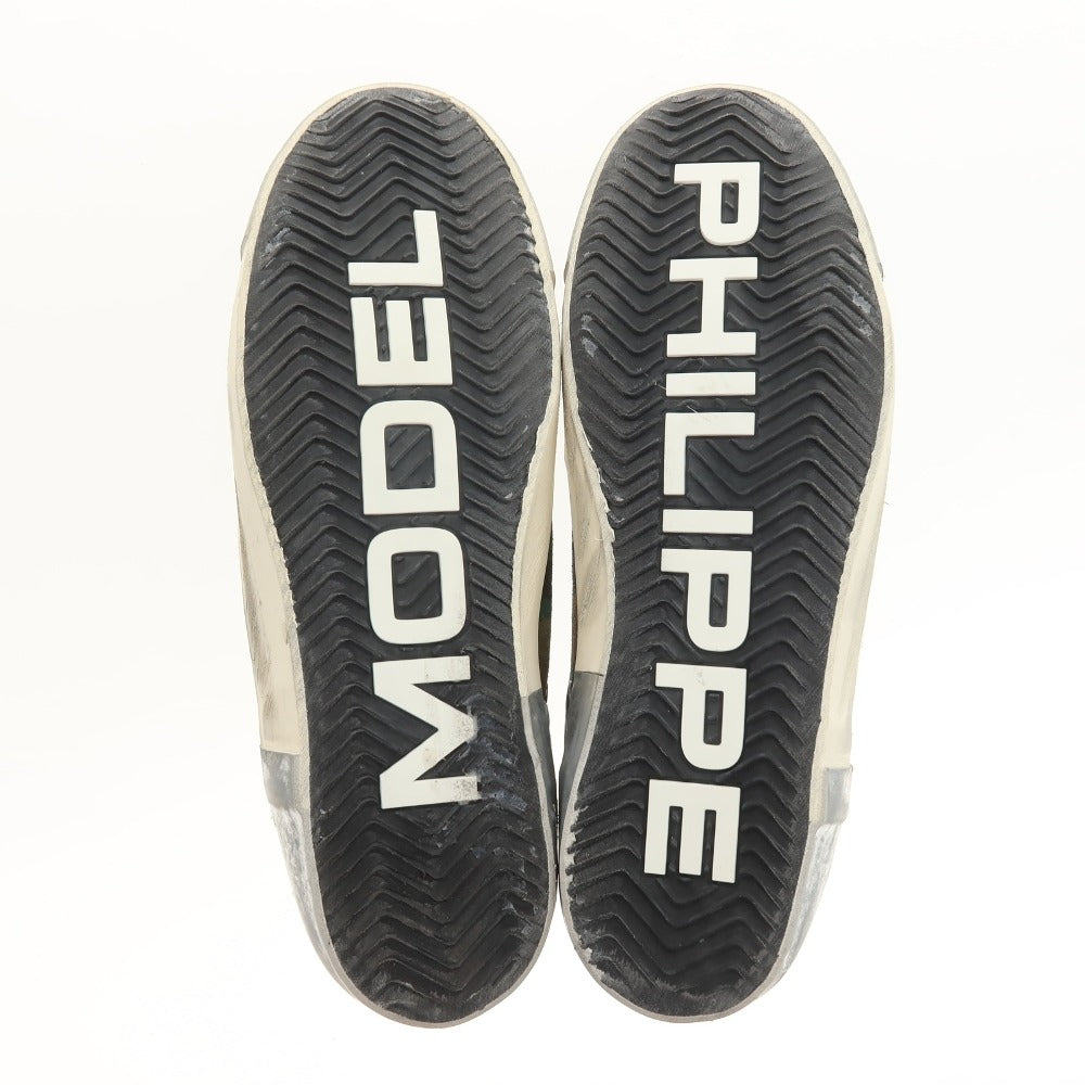 【中古】【未使用】フィリップモデル PHILIPPE MODEL スエード ヌバック スニーカー オリーブ【サイズ42】【 状態ランクS 】【 メンズ 】