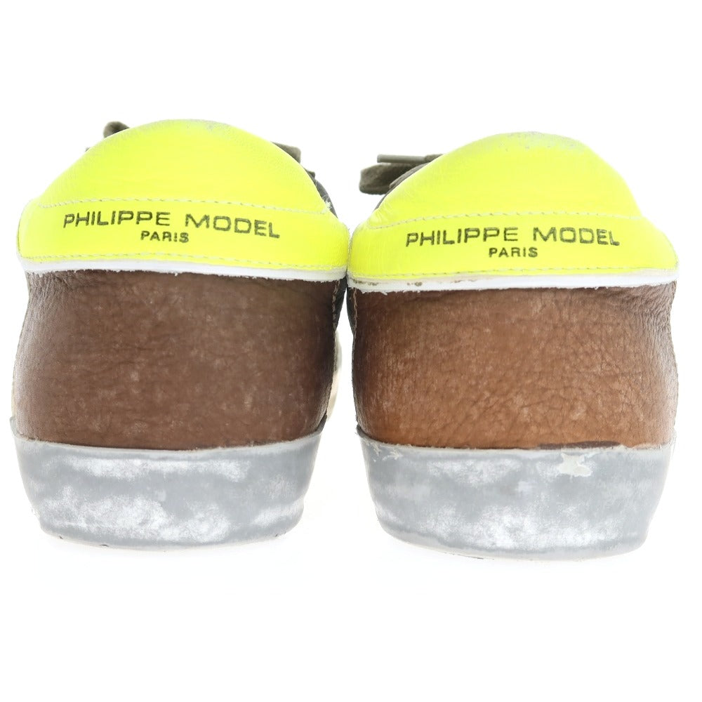 【中古】【未使用】フィリップモデル PHILIPPE MODEL スエード ヌバック スニーカー オリーブ【サイズ42】【 状態ランクS 】【 メンズ 】