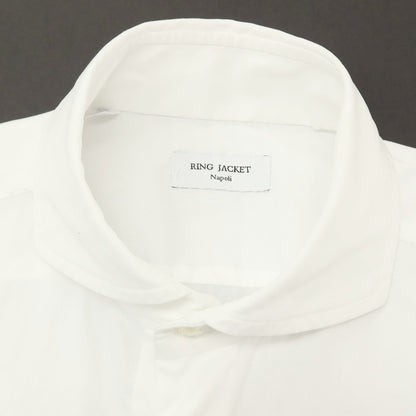 【中古】リングヂャケット RING JACKET コットン ホリゾンタルカラー ドレスシャツ ホワイト【サイズ39】【 状態ランクC 】【 メンズ 】
