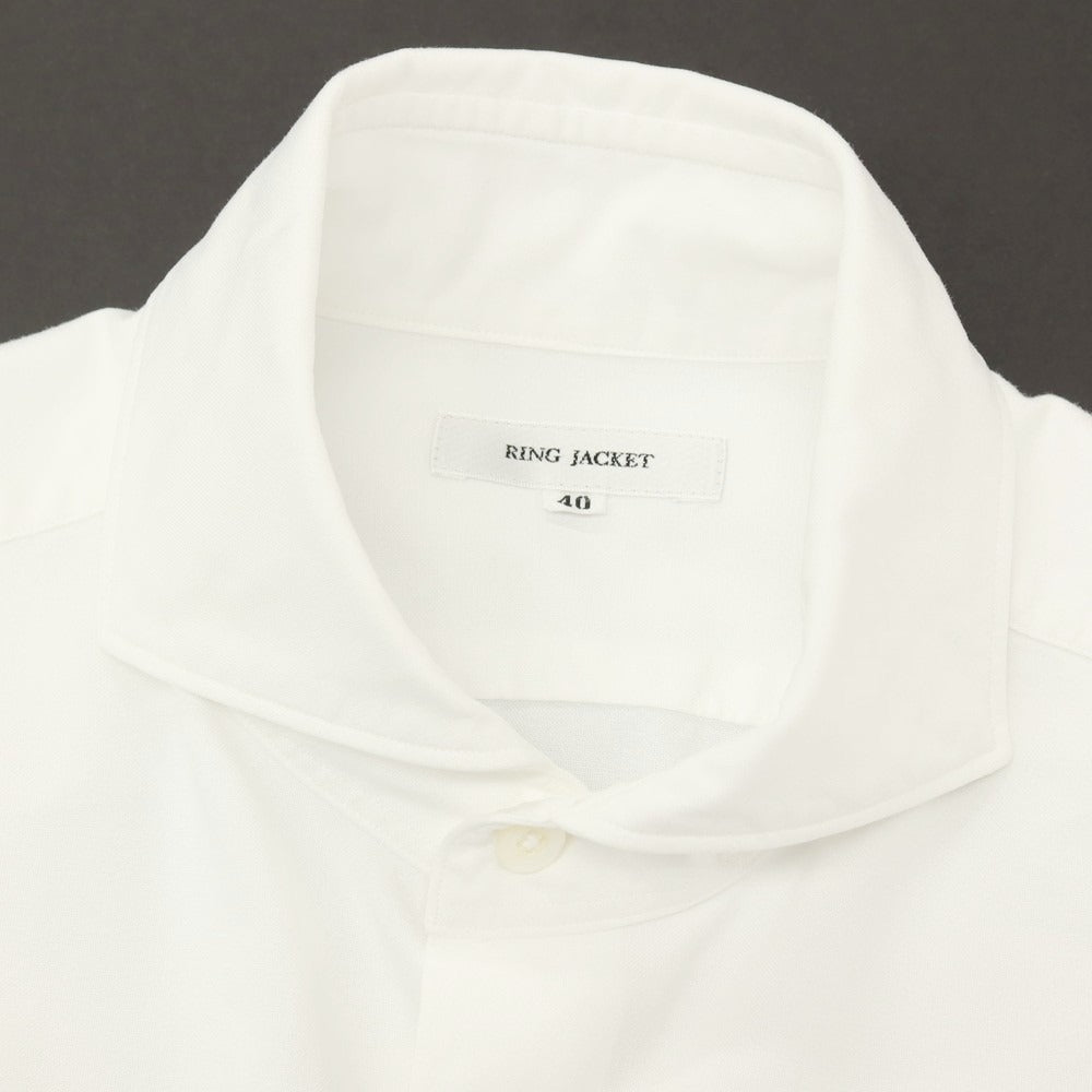 【中古】リングヂャケット RING JACKET コットン ホリゾンタルカラー ドレスシャツ ホワイト【サイズ40】【 状態ランクC 】【 メンズ 】