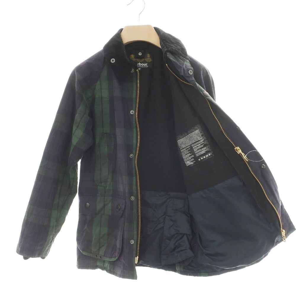 【中古】バブアー Barbour SL BEDALE ビデイル ワックスコットン チェック フィールドジャケット ネイビーxグリーン【サイズ36】【 状態ランクC 】【 メンズ 】