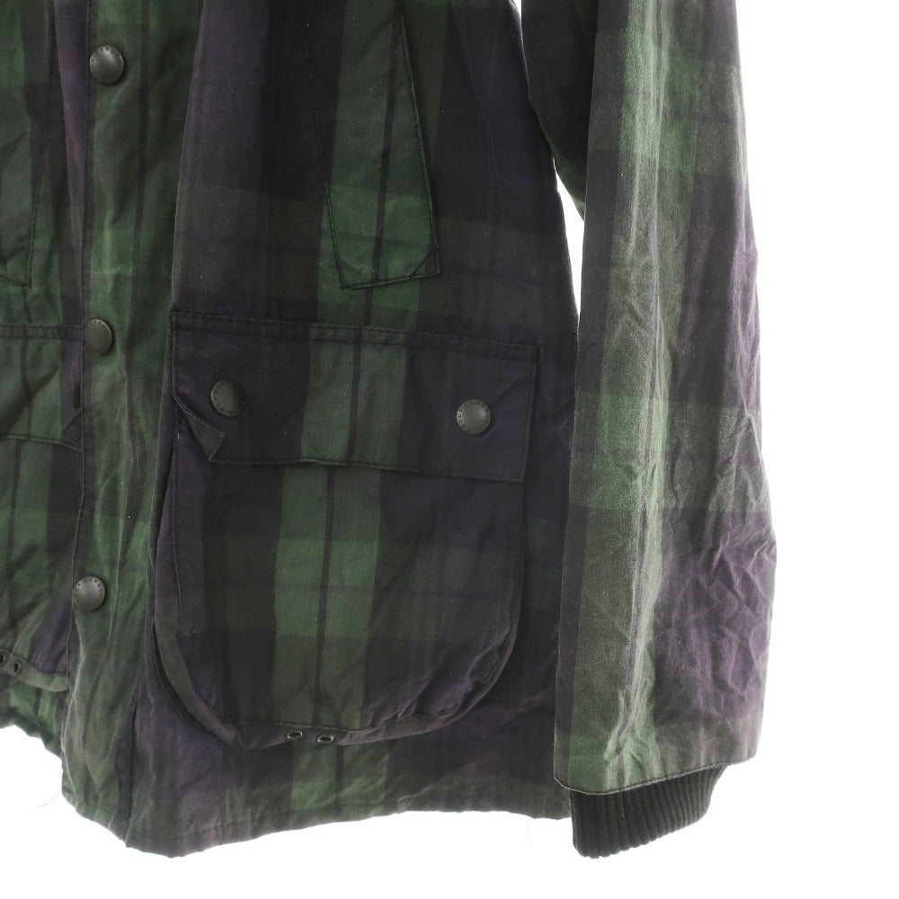 【中古】バブアー Barbour SL BEDALE ビデイル ワックスコットン チェック フィールドジャケット ネイビーxグリーン【サイズ36】【 状態ランクC 】【 メンズ 】
