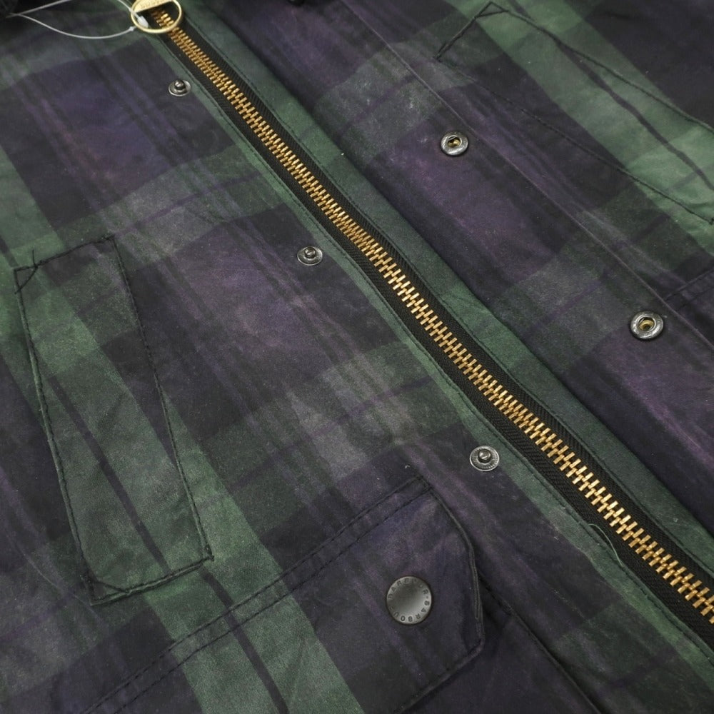 【中古】バブアー Barbour SL BEDALE ビデイル ワックスコットン チェック フィールドジャケット ネイビーxグリーン【サイズ36】【 状態ランクC 】【 メンズ 】