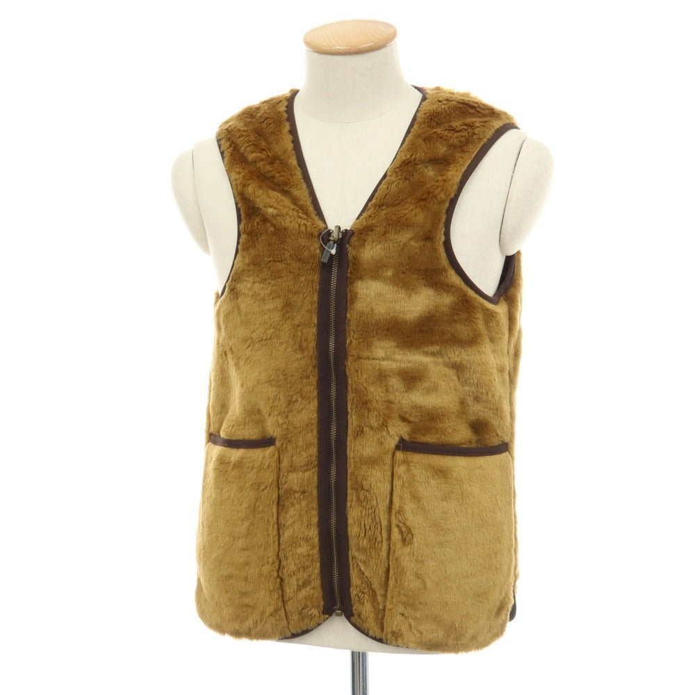 【中古】バブアー Barbour アクリルポリエステル ジップアップ ファー ライナーベスト ブラウン【サイズ34】【 状態ランクC 】【 メンズ 】
