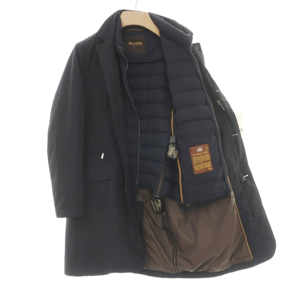 【中古】ムーレー MOORER ポリエステル ライナーダウンベスト付き コート ダークネイビー【サイズ46】【 状態ランクC 】【 メンズ 】