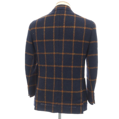 【中古】スティレ ラティーノ STILE LATINO ウール ウィンドウペーンチェック 3B テーラードジャケット ネイビーxオレンジ【サイズ44】【 状態ランクB 】【 メンズ 】