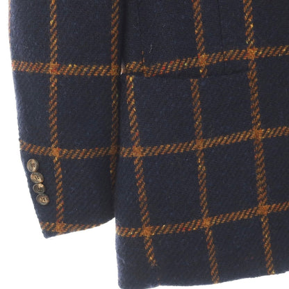 【中古】スティレ ラティーノ STILE LATINO ウール ウィンドウペーンチェック 3B テーラードジャケット ネイビーxオレンジ【サイズ44】【 状態ランクB 】【 メンズ 】