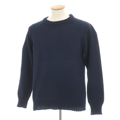 【SALE30%OFF/返品不可】【中古】ガンジーウーレンズ GUERNSEY WOOLLENS コットン クルーネック プルオーバーニット ネイビー【 サイズ36 】【 状態ランクB 】【 メンズ 】