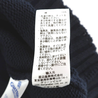 【SALE30%OFF/返品不可】【中古】ガンジーウーレンズ GUERNSEY WOOLLENS コットン クルーネック プルオーバーニット ネイビー【 サイズ36 】【 状態ランクB 】【 メンズ 】