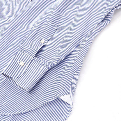 【中古】バルバ BARBA コットンリネン ストライプ ホリゾンタルカラー ドレスシャツ ブルーxホワイト【サイズ39】【 状態ランクB 】【 メンズ 】