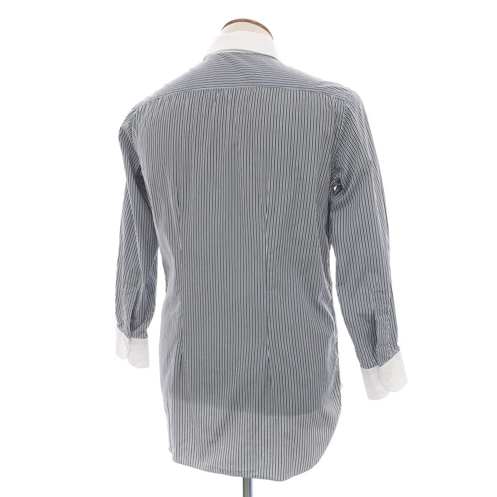 【中古】スティレ ラティーノ STILE LATINO コットン ストライプ クレリック レギュラーカラー ドレスシャツ グリーン【サイズ39】【 状態ランクC 】【 メンズ 】