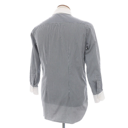 【中古】スティレ ラティーノ STILE LATINO コットン ストライプ クレリック レギュラーカラー ドレスシャツ グリーン【サイズ39】【 状態ランクC 】【 メンズ 】
