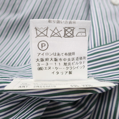 【中古】スティレ ラティーノ STILE LATINO コットン ストライプ クレリック レギュラーカラー ドレスシャツ グリーン【サイズ39】【 状態ランクC 】【 メンズ 】