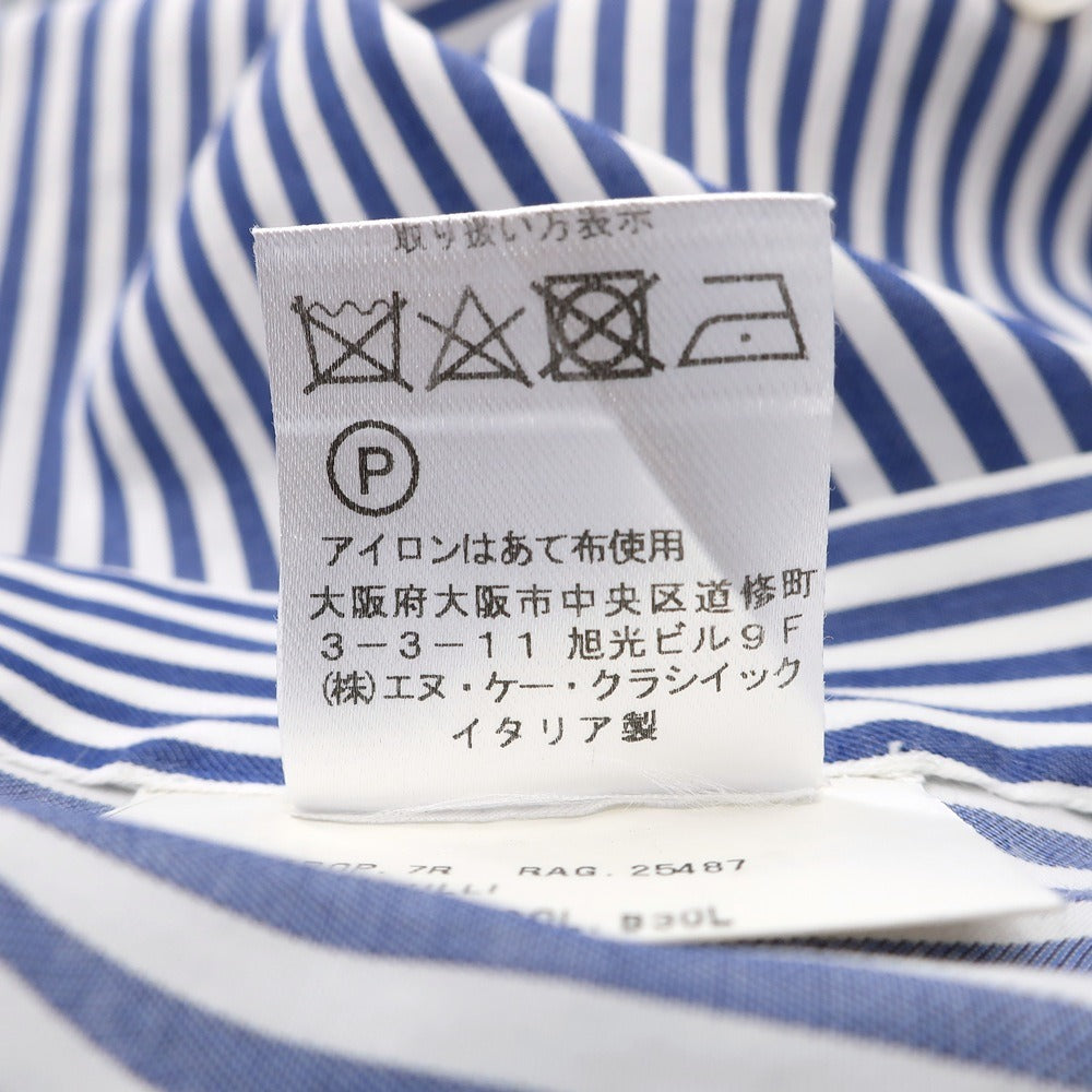 【中古】スティレ ラティーノ STILE LATINO コットン ストライプ レギュラーカラー ドレスシャツ ネイビーxホワイト【サイズ39】【 状態ランクD 】【 メンズ 】