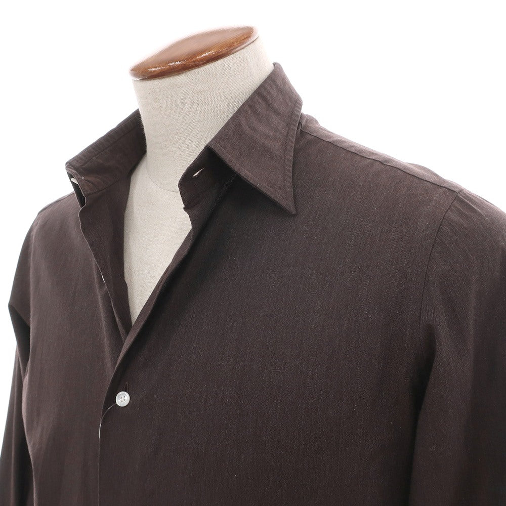 【中古】スティレ ラティーノ STILE LATINO コットン レギュラーカラー カジュアルシャツ ブラウン【サイズ39】【 状態ランクC 】【 メンズ 】