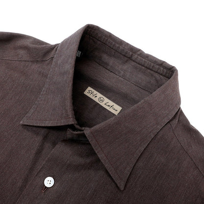 【中古】スティレ ラティーノ STILE LATINO コットン レギュラーカラー カジュアルシャツ ブラウン【サイズ39】【 状態ランクC 】【 メンズ 】
