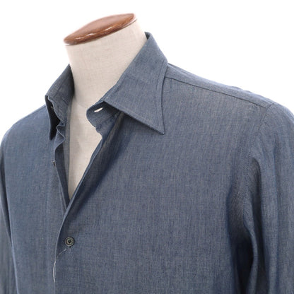 【中古】スティレ ラティーノ STILE LATINO コットン レギュラーカラー カジュアルシャツ ブルー【サイズ39】【 状態ランクC 】【 メンズ 】