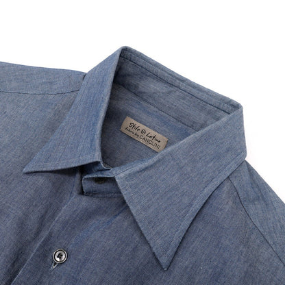 【中古】スティレ ラティーノ STILE LATINO コットン レギュラーカラー カジュアルシャツ ブルー【サイズ39】【 状態ランクC 】【 メンズ 】