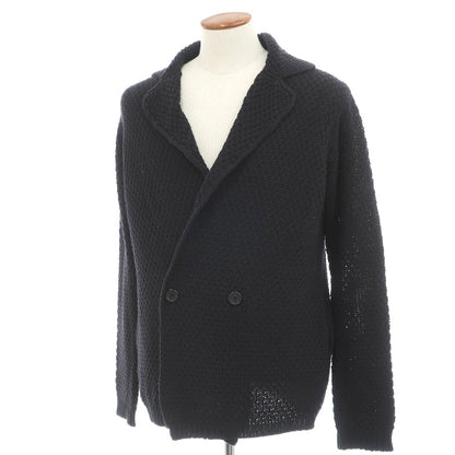 【中古】コルネリアーニ CORNELIANI コットン ダブル2B ジャケット型 カーディガン ダークネイビー【サイズ48】【 状態ランクC 】【 メンズ 】