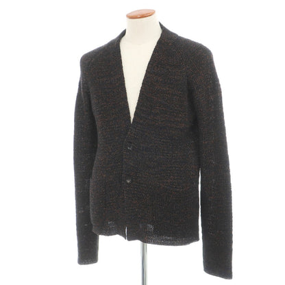 【中古】ロベルトコリーナ ROBERTO COLLINA リネンポリエステルレーヨンコットン カーディガン ブラック系xオレンジ【サイズ48】【 状態ランクB 】【 メンズ 】
