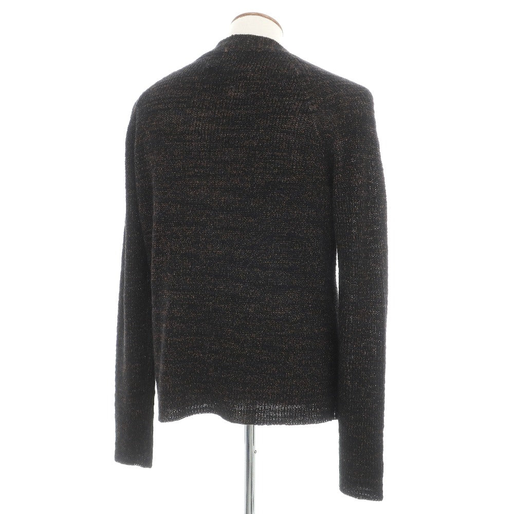 【中古】ロベルトコリーナ ROBERTO COLLINA リネンポリエステルレーヨンコットン カーディガン ブラック系xオレンジ【サイズ48】【 状態ランクB 】【 メンズ 】