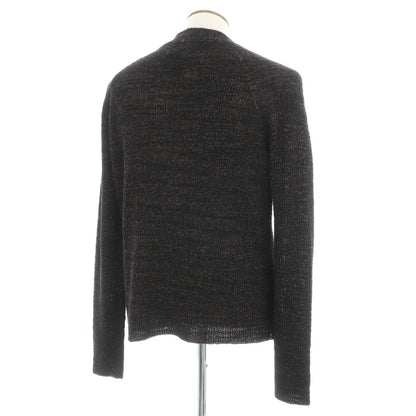 【中古】ロベルトコリーナ ROBERTO COLLINA リネンポリエステルレーヨンコットン カーディガン ブラック系xオレンジ【サイズ48】【 状態ランクB 】【 メンズ 】