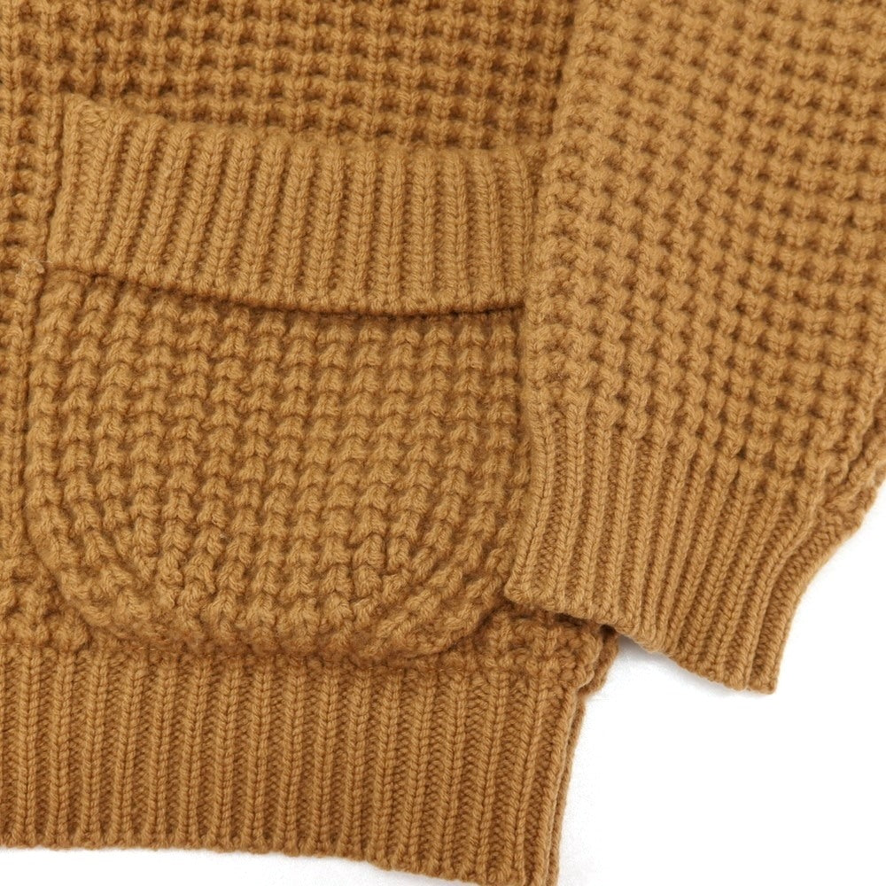 【中古】トゥモローランド TOMORROWLAND tricot ウールカシミヤ ワッフル編み ショールカラー カーディガン ブラウン【サイズM】【 状態ランクB 】【 メンズ 】